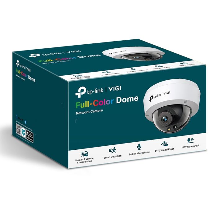 TP-LINK VIGI C250-2.8 IP Camera, PoE, 5MP, 2.8 mm, H265+, IP66, Dome, color night vision, outdoor