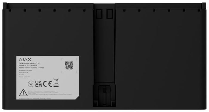 Аккумулятор Ajax EN54 Internal Battery 72h black, для Ajax Fire Hub и Ajax Fire ReX, 72 часа, EN54, черный