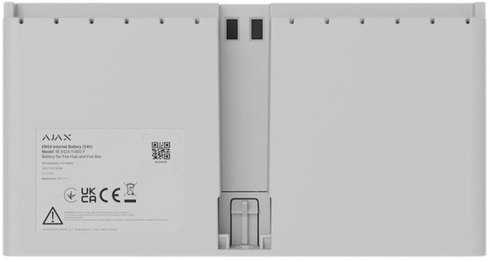 Аккумулятор Ajax EN54 Internal Battery 24h white, для Ajax Fire Hub и Ajax Fire ReX, 24 часа, EN54, белый