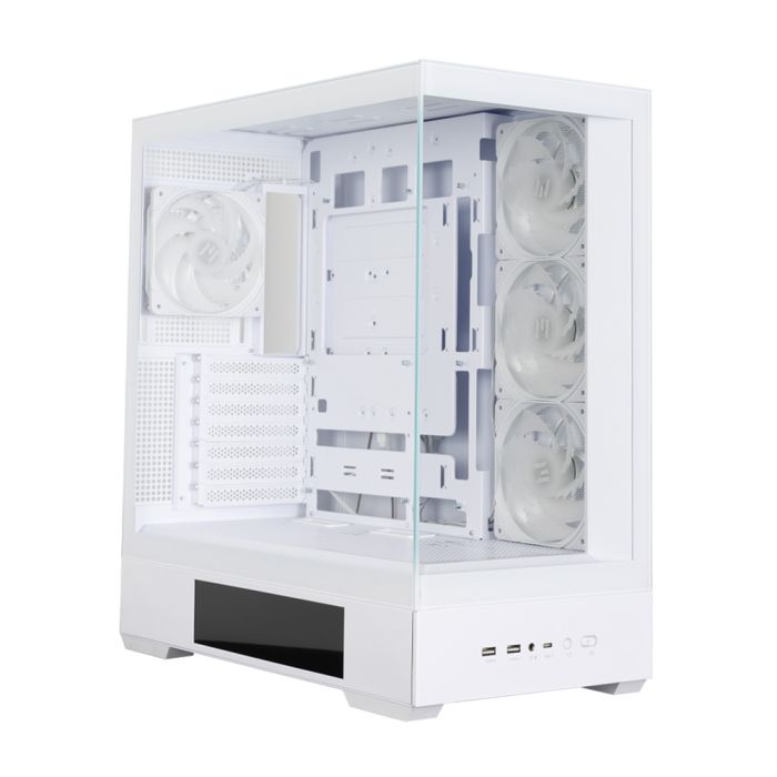 Корпус Zalman P40 DS без БП, 2xUSB3.0, 1x Type C, 3x120мм ARGB Reverse,  1x120мм ARGB, VGA 420мм, LCS ready, TG Side/Front Panel, Display, ATX, белый
