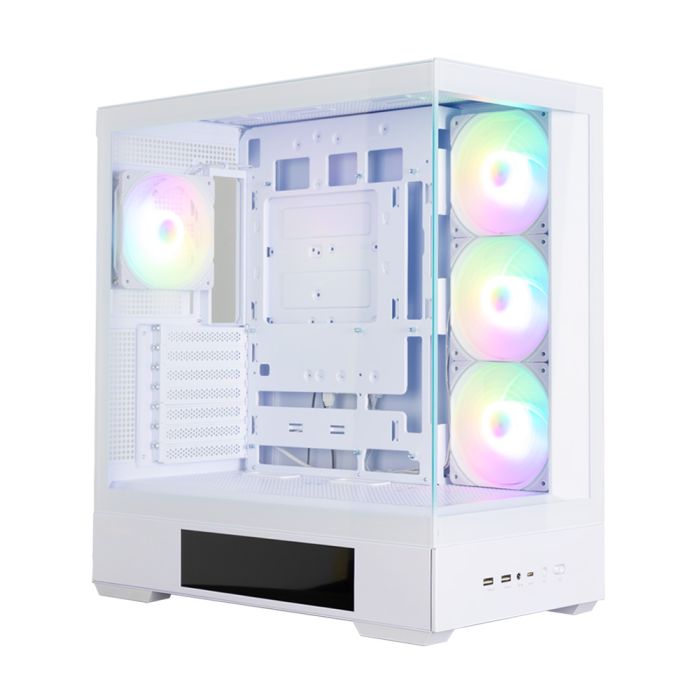 Корпус Zalman P40 DS без БП, 2xUSB3.0, 1x Type C, 3x120мм ARGB Reverse,  1x120мм ARGB, VGA 420мм, LCS ready, TG Side/Front Panel, Display, ATX, белый