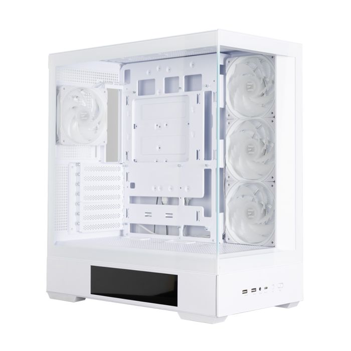Корпус Zalman P40 DS без БП, 2xUSB3.0, 1x Type C, 3x120мм ARGB Reverse,  1x120мм ARGB, VGA 420мм, LCS ready, TG Side/Front Panel, Display, ATX, белый