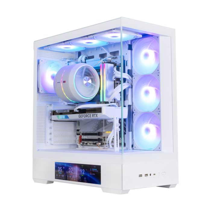 Корпус Zalman P40 DS без БП, 2xUSB3.0, 1x Type C, 3x120мм ARGB Reverse,  1x120мм ARGB, VGA 420мм, LCS ready, TG Side/Front Panel, Display, ATX, белый