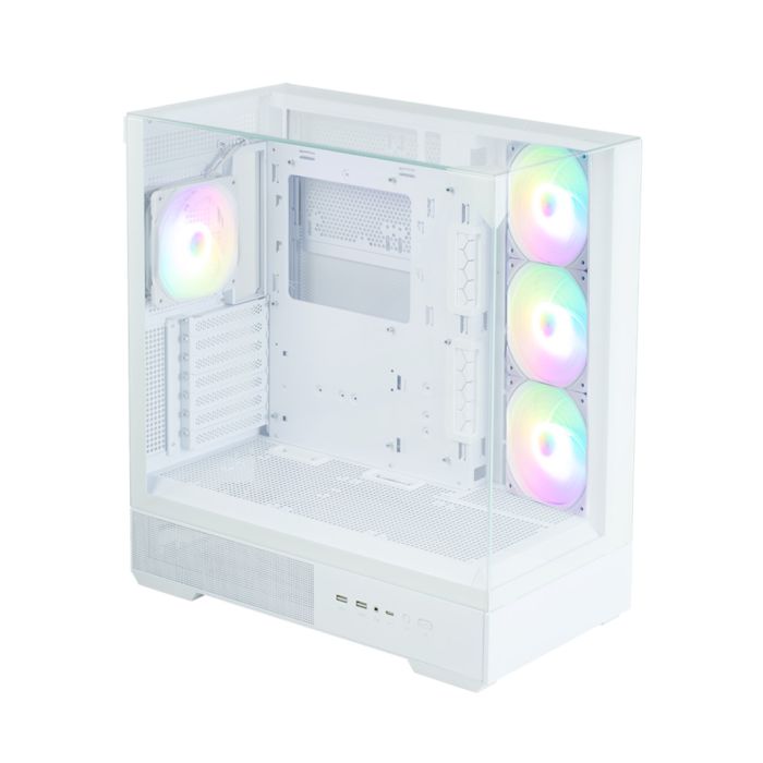 Корпус Zalman P40 Prism Plus без БЖ, 2xUSB3.0, 1x Type C, 3x120мм ARGB Reverse,  1x120мм ARGB, VGA 420мм, LCS ready, TG TG Side/Front/Top Panel, ATX, білий