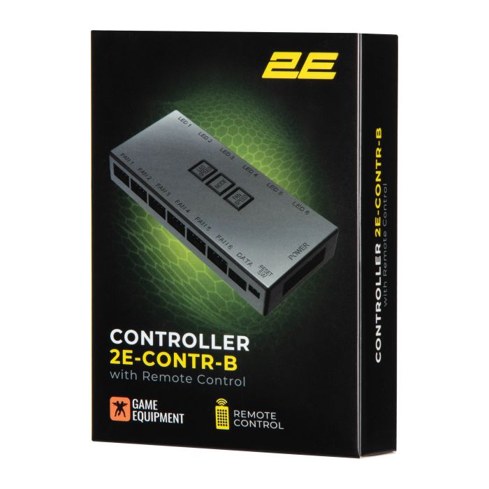 Контроллер 2E GAMING CONTR-B, ARGB 6 fans 3pin, 3pin +5VARGB, 2 pin LED, пульт