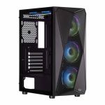 Корпус 2E GAMING Aruba G3313B, без БЖ 1xUSB3.0, 2xUSB2.0, 5x120мм ARGB, VGA 300мм, LCS ready, HUB, TG Side Panel, ATX, чорний