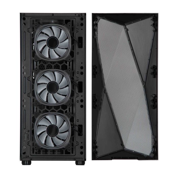 Корпус 2E GAMING Aruba G3313B, без БЖ 1xUSB3.0, 2xUSB2.0, 5x120мм ARGB, VGA 300мм, LCS ready, HUB, TG Side Panel, ATX, чорний