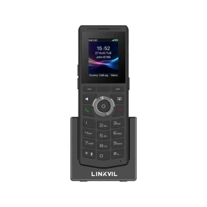 Трубка IP-DECT   , цветной дисплей 2.0” 240x320 LCD, 4 SIP линии, работа з DECT-базой W710D, подключение гарнитуры через BT 5.0 или разьем 3,5 мм Fanvil W610D