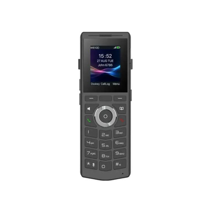 Трубка IP-DECT   , цветной дисплей 2.0” 240x320 LCD, 4 SIP линии, работа з DECT-базой W710D, подключение гарнитуры через BT 5.0 или разьем 3,5 мм Fanvil W610D