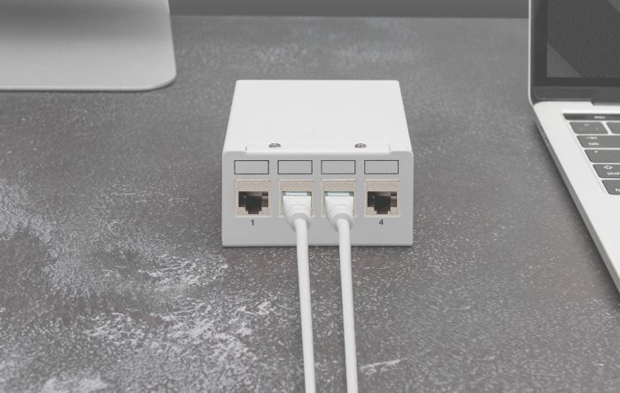 Патч-панель DIGITUS STP, настольная, 4 порта, модульная