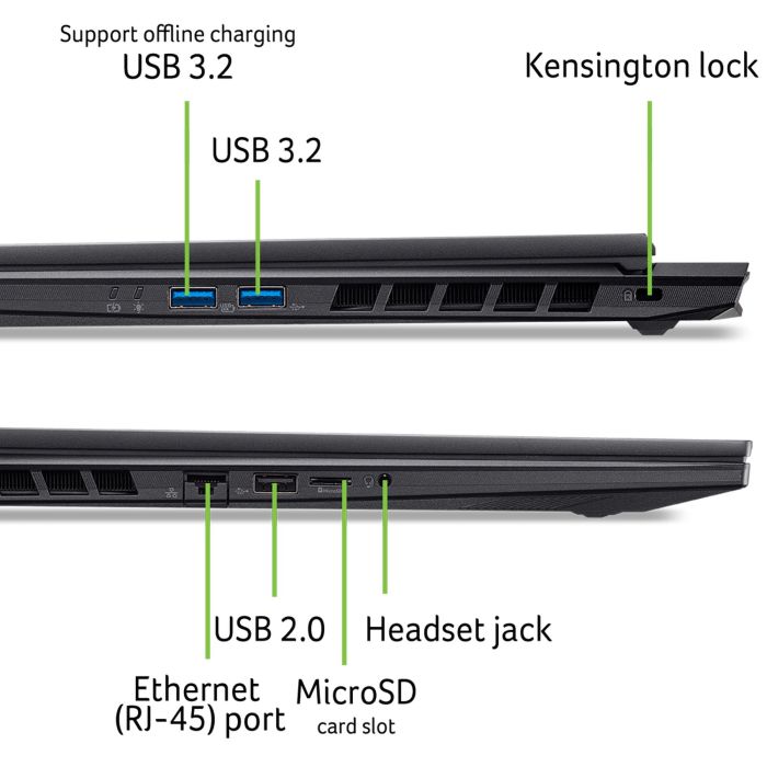 Acer Notebook Nitro 18 AN18-61 18" WQXGA IPS, AMD R7-350, 32GB, F2TB, NVD5070-8, Lin, black