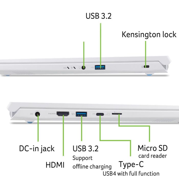 Acer Notebook Nitro V 14 ANV14-62 14.5" WQXGA IPS, AMD R7-350, 32GB, F1TB, NVD5060-8, Lin, white