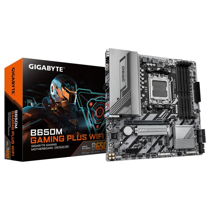 Материнская плата GIGABYTE B650M GAMING PLUS WF sAM5 B650 4xDDR5 M.2 HDMI DP Wi-Fi BT mATX