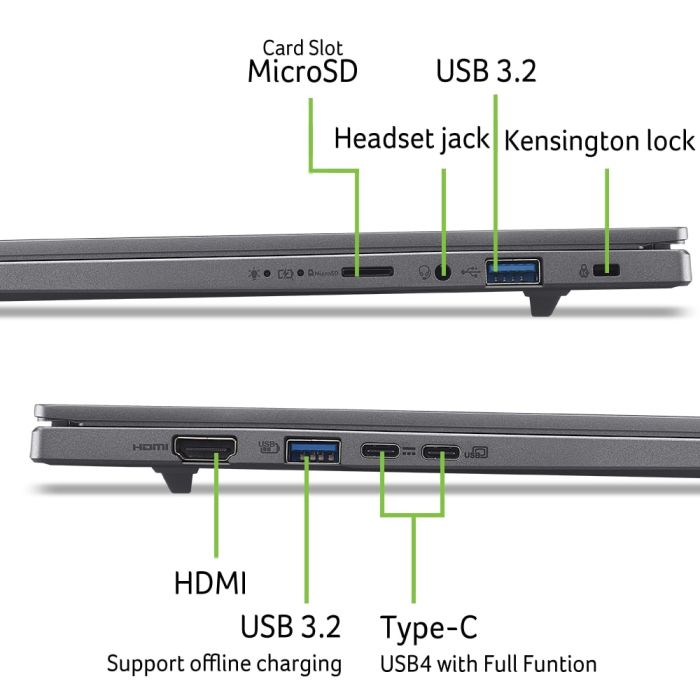 Ноутбук Acer Aspire 16 A16-61M 16" WUXGA+ OLED, AMD R7-350, 32GB, F1GB, UMA, Win11, серый
