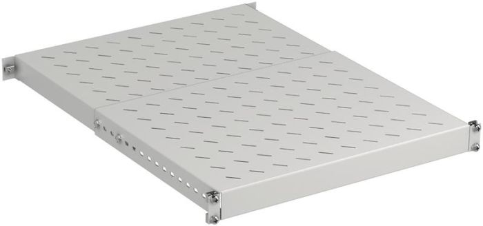 Полиця ZPAS 19", 1U, регульована, глибина 350-600 мм, 150кг максимально, сіра