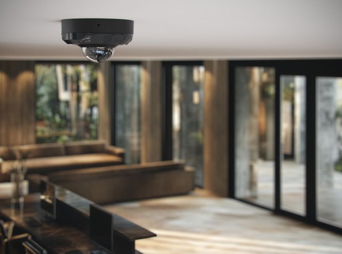 IP-Камера дротова Ajax DomeCam Mini HL black, 5мп, 4мм, гібридне підсвічування IR 15м, білий Led 15м, Poe, True WDR, IP 65, ІЧ 15м, аудіо, кут огляду 75° до 85°, міні купольна, чорна