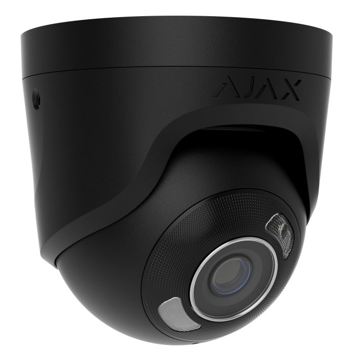 IP-Камера проводная Ajax TurretCam HL black, 5Мп, 2.8мм, гибридная подсветка IR 50м, белый Led 50м, PoE, True WDR, IP65, ИК 50м, аудио, угол обзора 100°–110°, купольная, чёрная