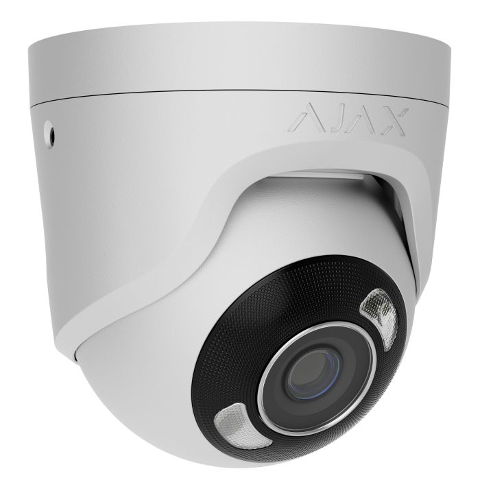 IP-Камера проводная Ajax TurretCam HL white, 5Мп, 2.8мм, гибридная подсветка IR 50м, белый Led 50м, PoE, True WDR, IP65, ИК 50м, аудио, угол обзора 100°–110°, купольная, белая