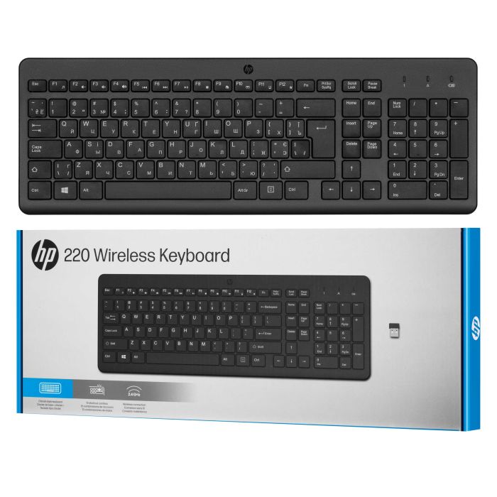 HP Keyboard membrane 220, 104key, WL, EN/UK, black