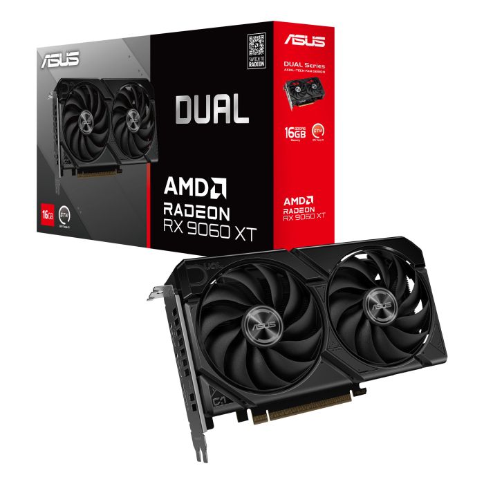 Видеокарта ASUS Radeon RX 9060 XT 16GB GDDR6 OC DUAL-RX9060XT-16G
