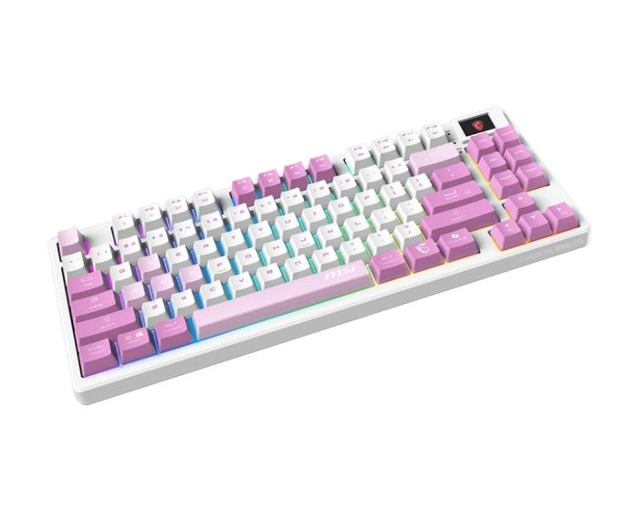 Keyboard mechanical MSI FORGE GK600 TKL W VIOLET UA 83key, mechanical Linear, USB-A, Wireless, Bluetooth, EN/UKR/RU, RGB, violet