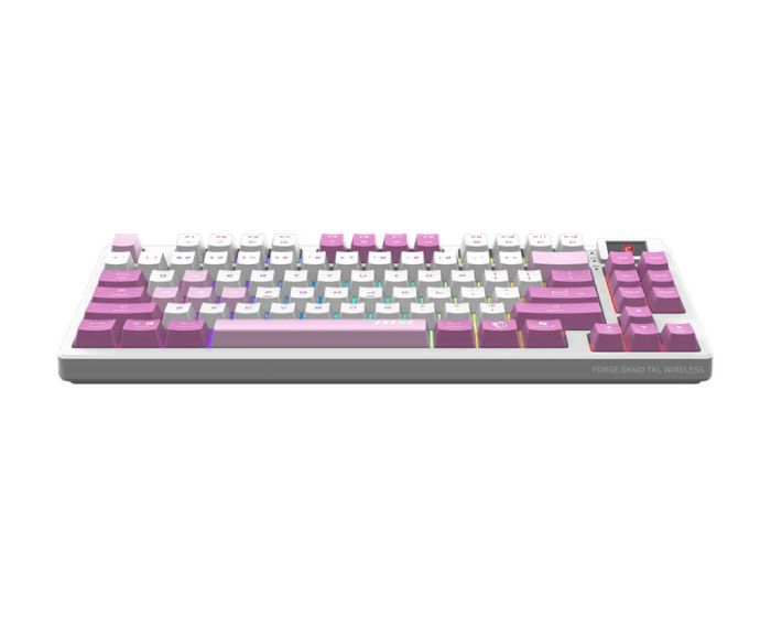 Keyboard mechanical MSI FORGE GK600 TKL W VIOLET UA 83key, mechanical Linear, USB-A, Wireless, Bluetooth, EN/UKR/RU, RGB, violet