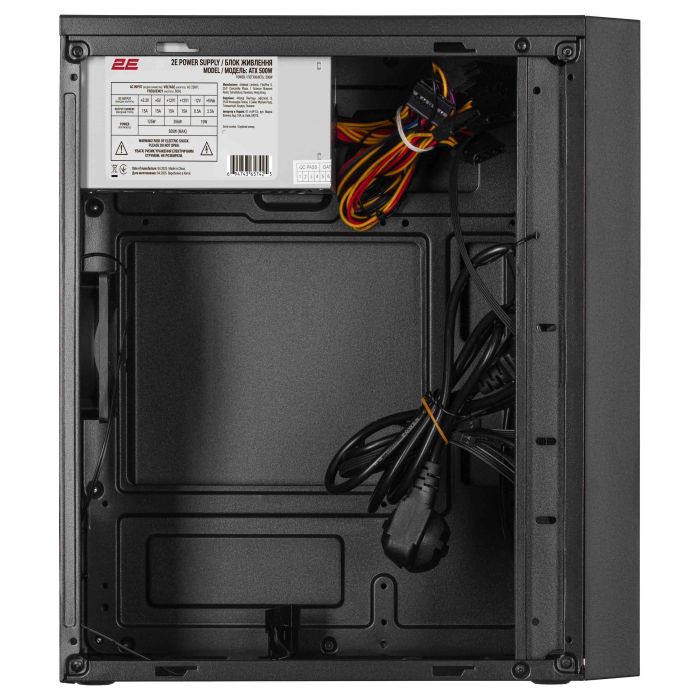 Корпус 2E TeamX TMX04 з БЖ 2E ATX500W, 2xUSB3.0, 1x80мм, VGA 220мм, mATX, чорний