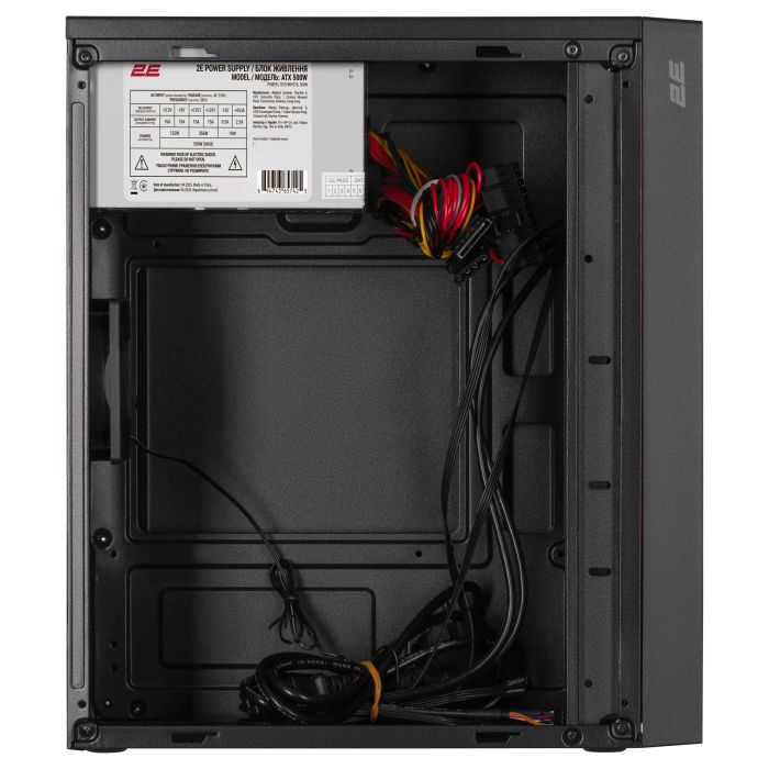 Корпус 2E TeamX TMX03 с БП 2E ATX500W, 2xUSB3.0, 1x80мм, VGA 220мм, mATX, чёрный