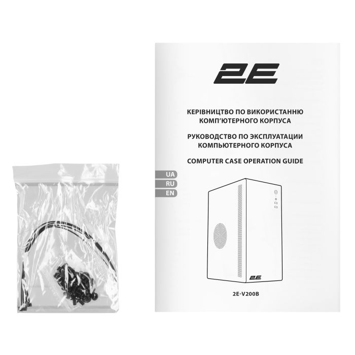 Корпус 2E Credo V200B без БП, 2xUSB3.0, 1x80мм, VGA 250мм, mATX, чёрный