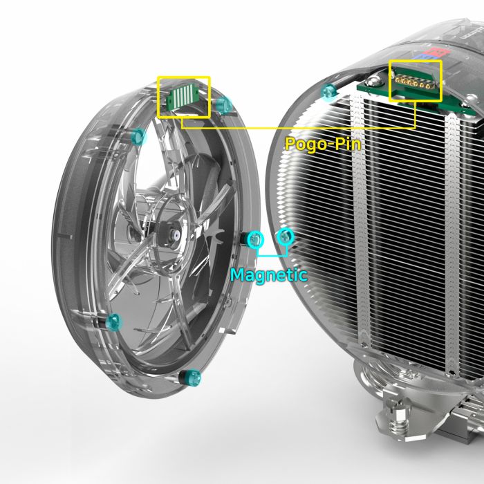 Процесорний кулер Zalman ZET5, ARGB LGA 1851, 1700, 1200, 115x, AM5, AM4,  4pin PWM, 3pin+5VARGB, TDP200W, білий