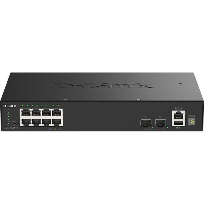 8xGE, 2xSFP+ Managed Switch. L2+ D-Link DGS-1530-10