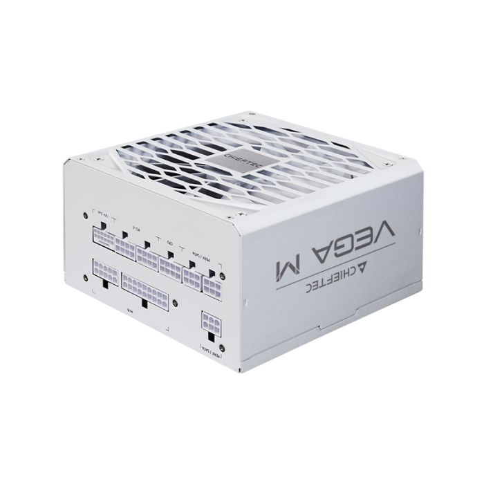 Блок живлення CHIEFTEC Vega M (1000W), >90%, 80+ Gold, 135мм FDB, 1xMB 24pin(20+4), 2xCPU 8pin(4+4), 3xMolex, 6xSATA, 4xPCIe 8pin(6+2), 1xPCIe GEN5 16pin, Fully Modular, White