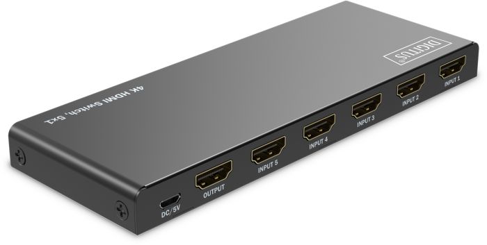 Відеокомутатор DIGITUS UHD HDMI (INx5 - OUTx1), 4K