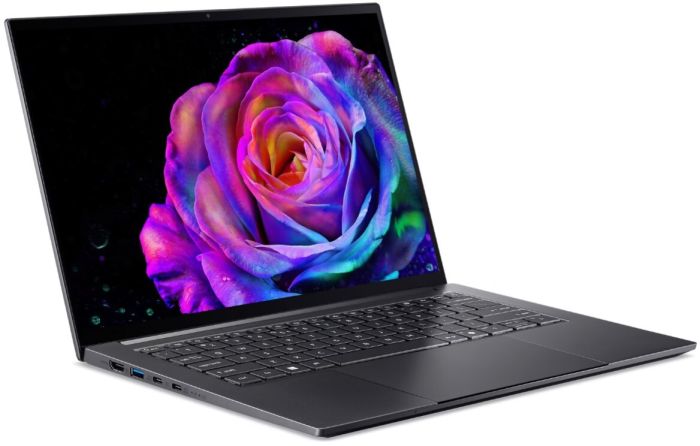 Ноутбук Acer Swift X 14 SFX14-61G 14.5" 2.8K OLED, AMD R7-350, 32GB, F1TB, NVD5050-8, Win11, серый