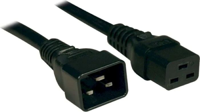 ZPAS Power cable C19/C20, 2m, 16A, black