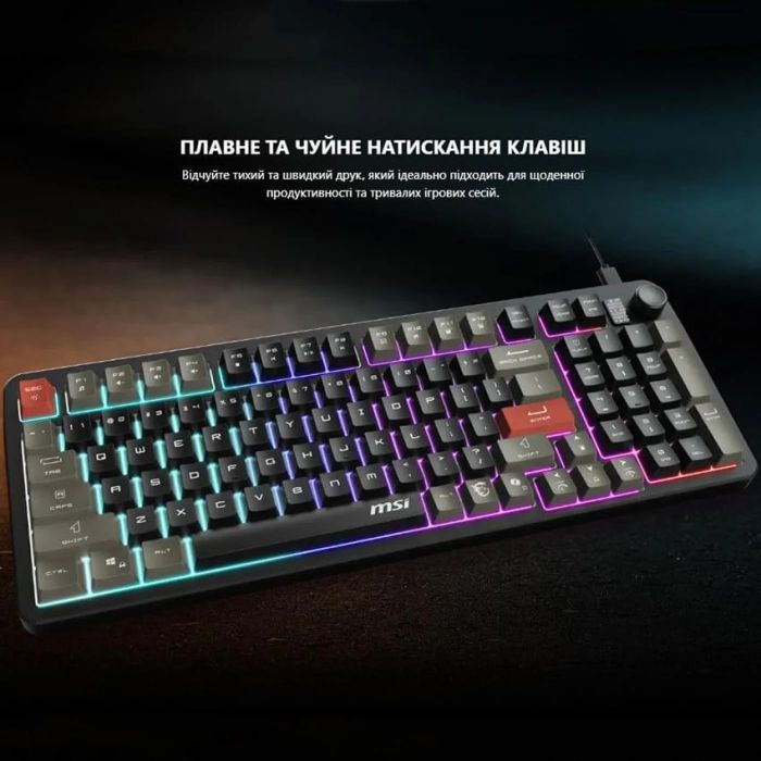 MSI Keyboard membrane MSI FORGE GK110 UA 98key, USB-A, EN/UKR/RU, LED, black