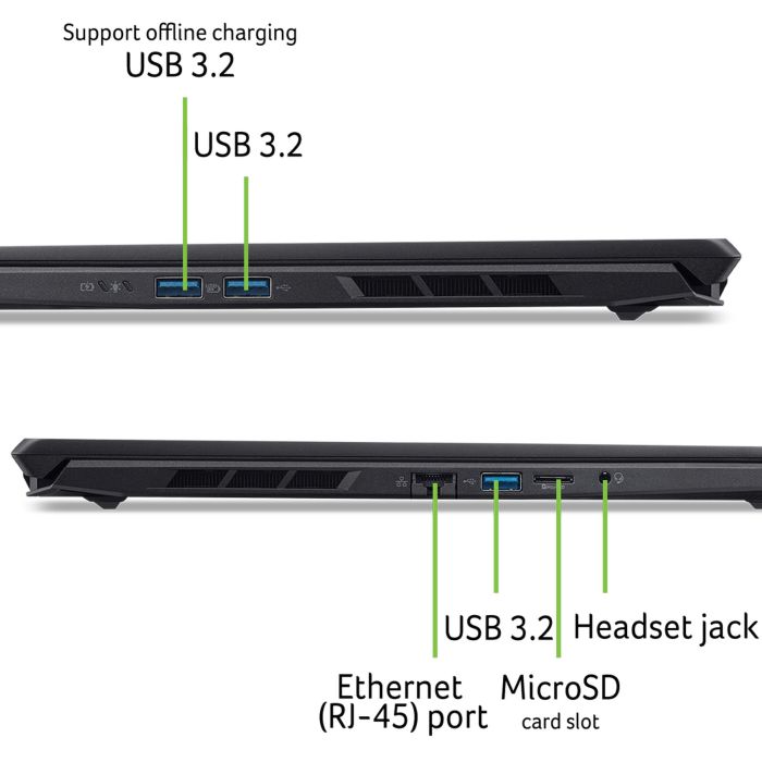 Ноутбук Acer Nitro V 16S ANV16S-71 16" WUXGA IPS, Intel 5-210H, 32GB, F1TB, NVD5060-8, Lin, черный