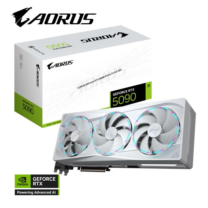 Відеокарта GIGABYTE GeForce RTX 5090 32GB GDDR7 AORUS STEALTH ICE