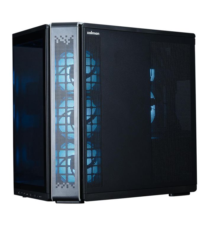 Корпус Zalman P60 без БЖ, 2xUSB3.0, 1x Type C, 3x120мм ARGB Reverse, 2x120мм ARGB, VGA 435мм, LCS ready, Curved Tempered Glass, Dual Chamber, ATX, чорний
