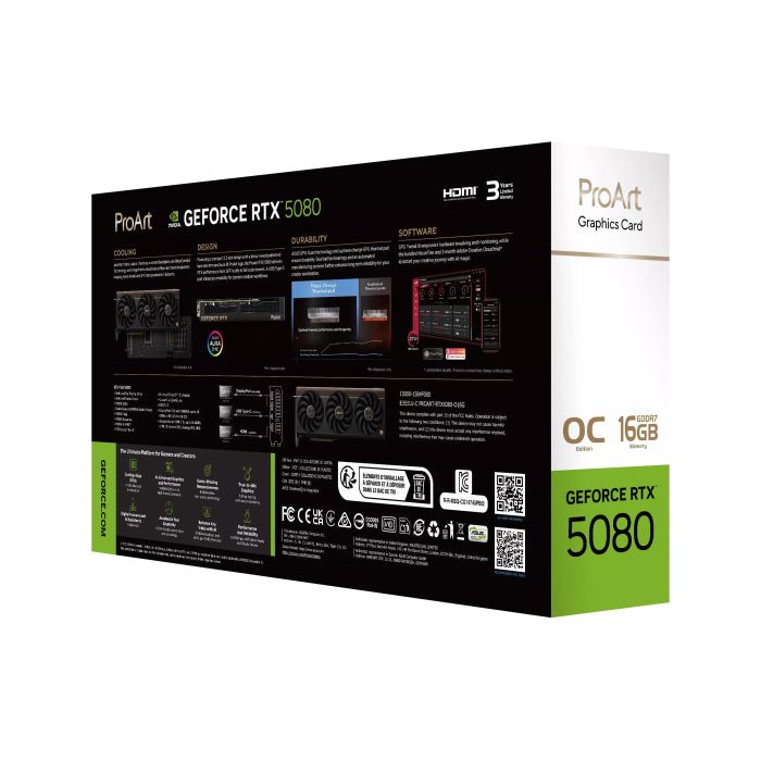 ASUS Graphic Card GeForce RTX 5080 16GB GDDR7 OC PROART-RTX5080-O16G