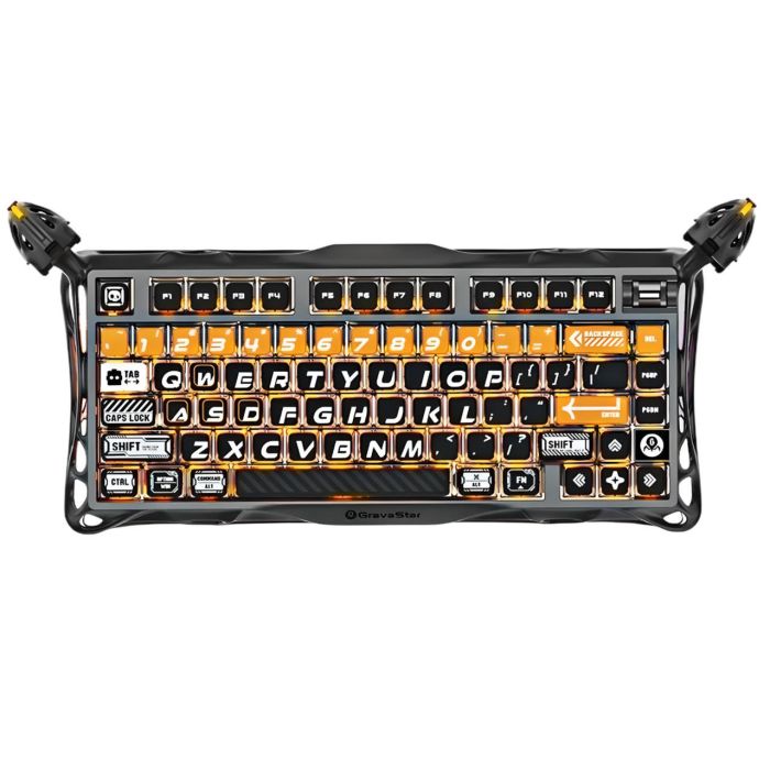 Клавіатура механічна GravaStar Mercury K1 Pro 80keys, GravaStar x Kailh Speedy Mint, BT/WL/USB, CyberFlare