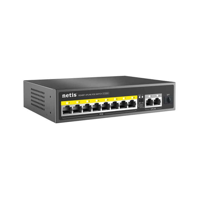 Комутатор   8xFE PoE, 3xGE (2xUplink, 1xSFP), 120Вт, Некерований Netis P110GH