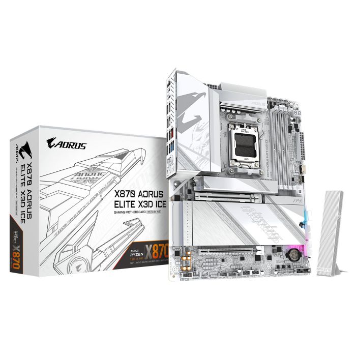 GIGABYTE Motherboard X870 A ELITE X3D ICE sAM5 X870 4xDDR5 M.2 Wi-Fi BT HDMI DP ATX
