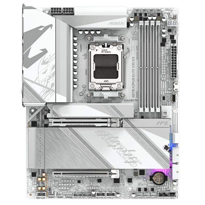 GIGABYTE Motherboard X870 A ELITE X3D ICE sAM5 X870 4xDDR5 M.2 Wi-Fi BT HDMI DP ATX