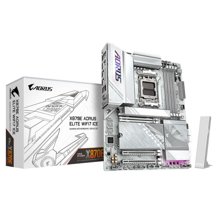 GIGABYTE Motherboard X870E A ELITE WF7 ICE sAM5 X870 4xDDR5 M.2 Wi-Fi BT HDMI DP ATX