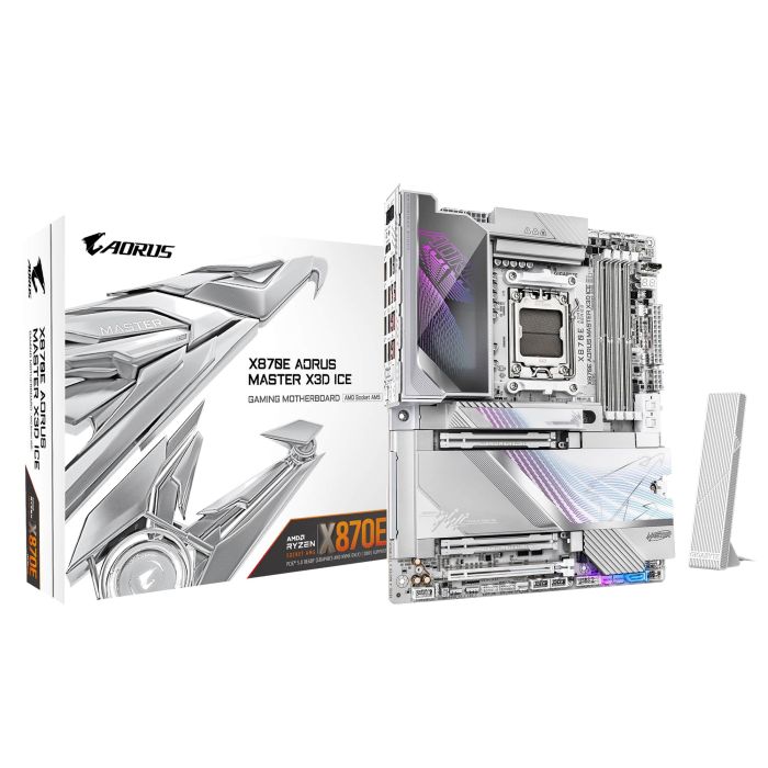 Материнская плата GIGABYTE X870E A MASTER X3D ICE sAM5 X870 4xDDR5 M.2 Wi-Fi BT HDMI DP ATX