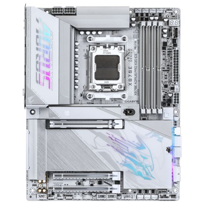 Материнская плата GIGABYTE X870E A PRO X3D ICE sAM5 X870 4xDDR5 M.2 Wi-Fi BT HDMI DP ITX