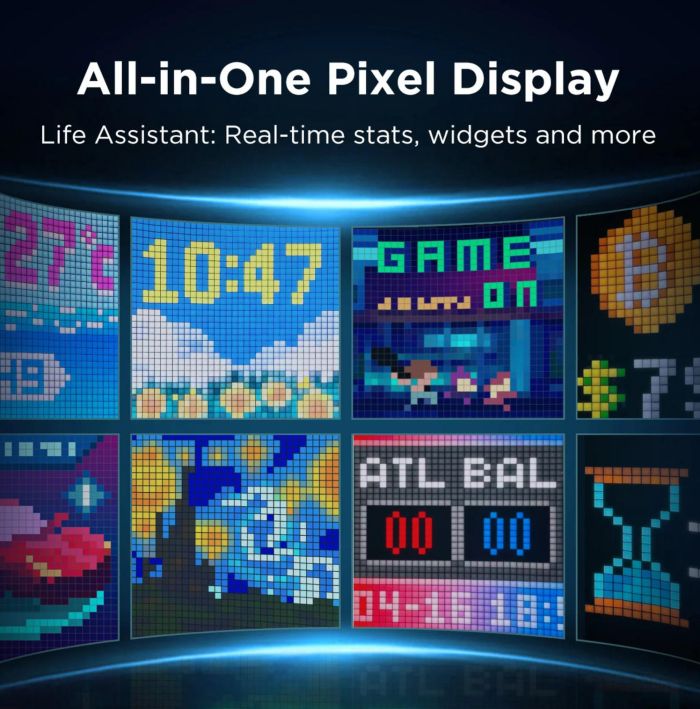 Піксельний єкран Govee H8630 LED Gaming Pixel Light 32x32 Pixels, RGBIC, WI-FI/Bluetooth, сірий