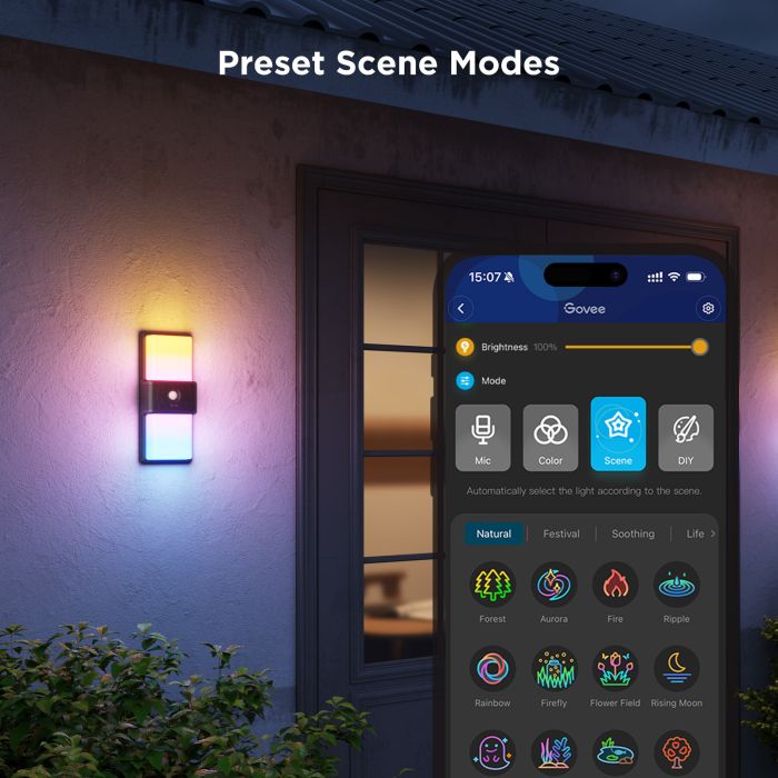 Світильник Govee H7078 Smart Outdoor Wall light, RGBICWW, IP65, WI-FI/Bluetooth, білий