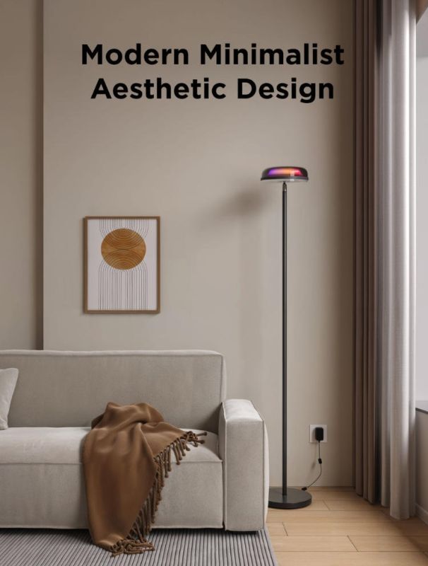 Govee H60B0 Uplighter Floor Lamp, 1000Lm, RGBWW+RGBIC+WW, WI-FI/Bluetooth, чорний